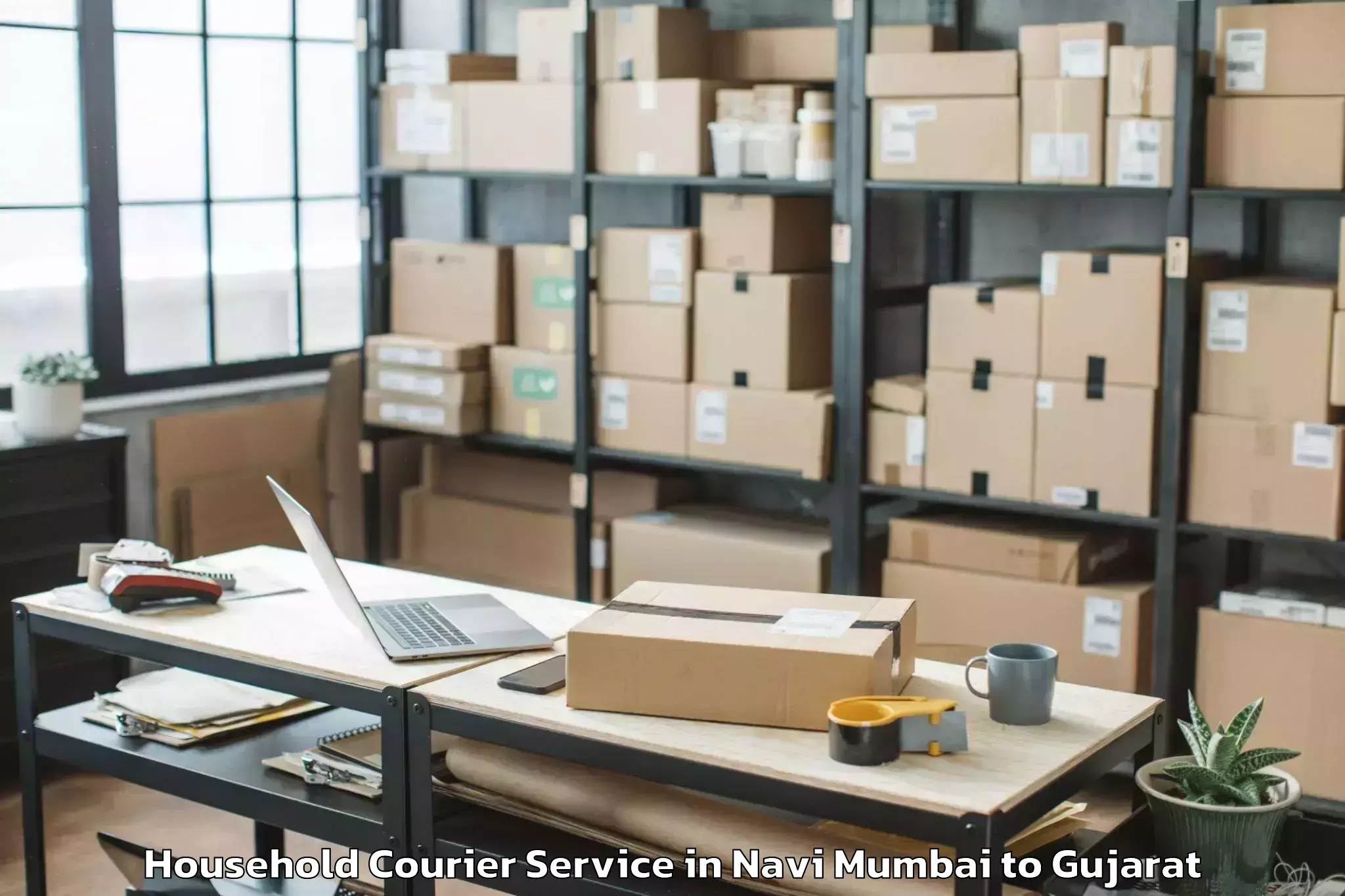 Trusted Navi Mumbai to Gandhinagar Household Courier